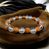 Sphatik + 5 mukhi Rudraksha Bracelet